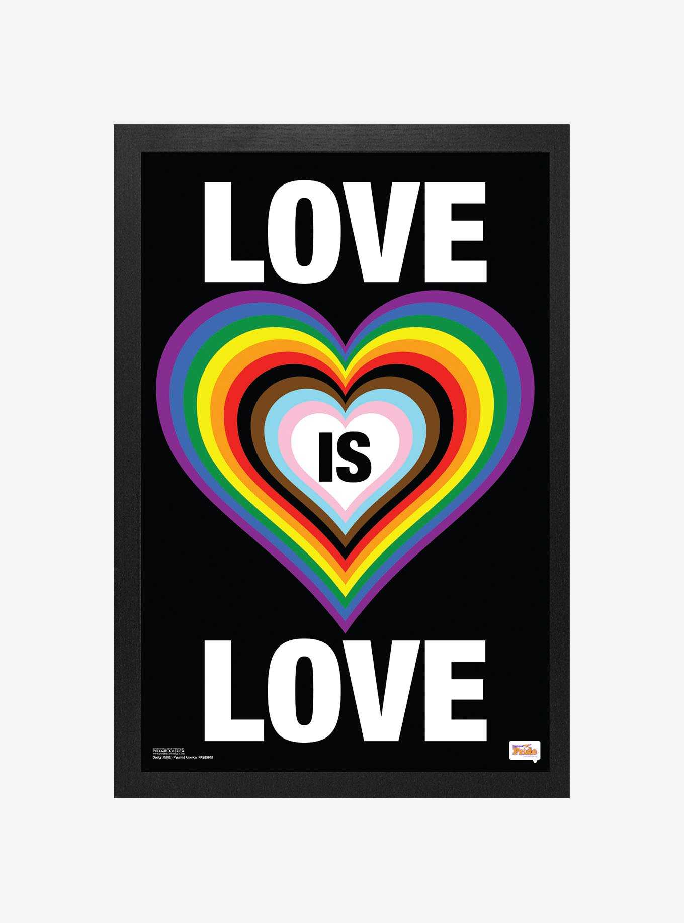 Love Yourself - Rainbow Heart Framed Poster, , hi-res
