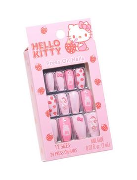 Hello Kitty Strawberry Milk Faux Nail Set, , hi-res