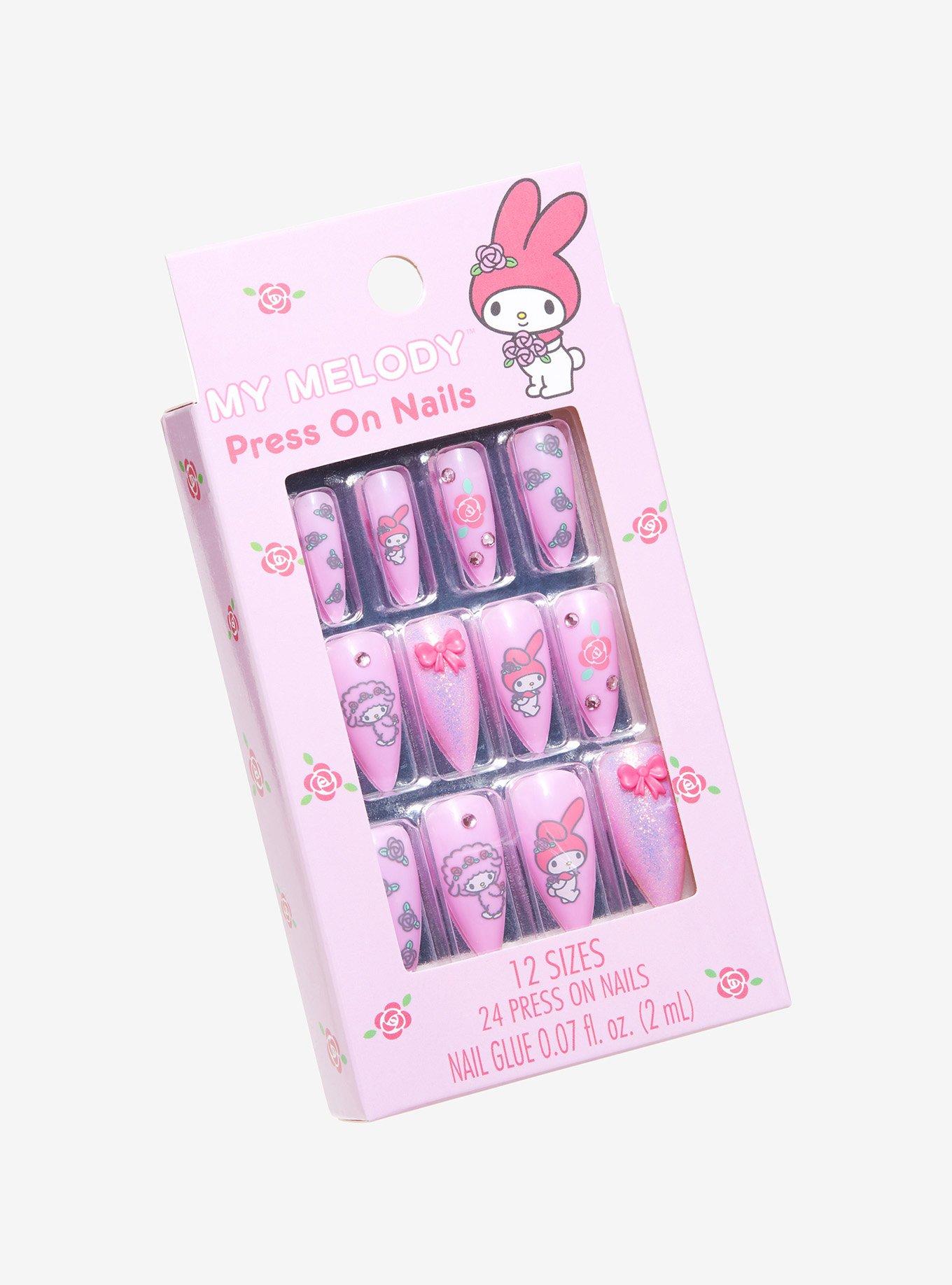 My Melody & My Sweet Piano Roses Faux Nail Set, , hi-res