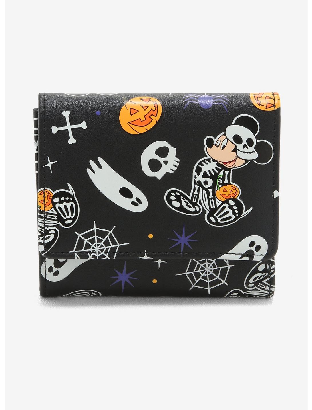 Her Universe Disney Mickey Mouse Halloween Skeleton Glow-In-The-Dark Mini Wallet, , hi-res