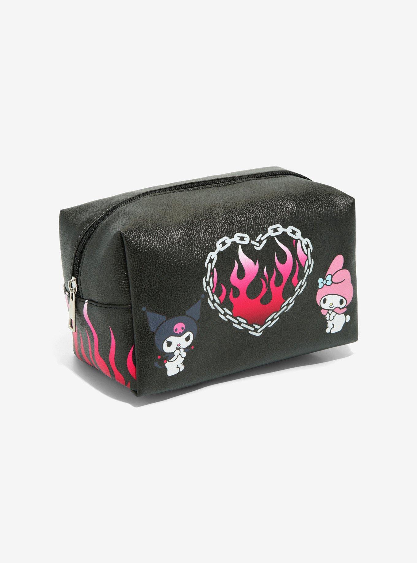 My Melody & Kuromi Flame Heart Makeup Bag, , hi-res