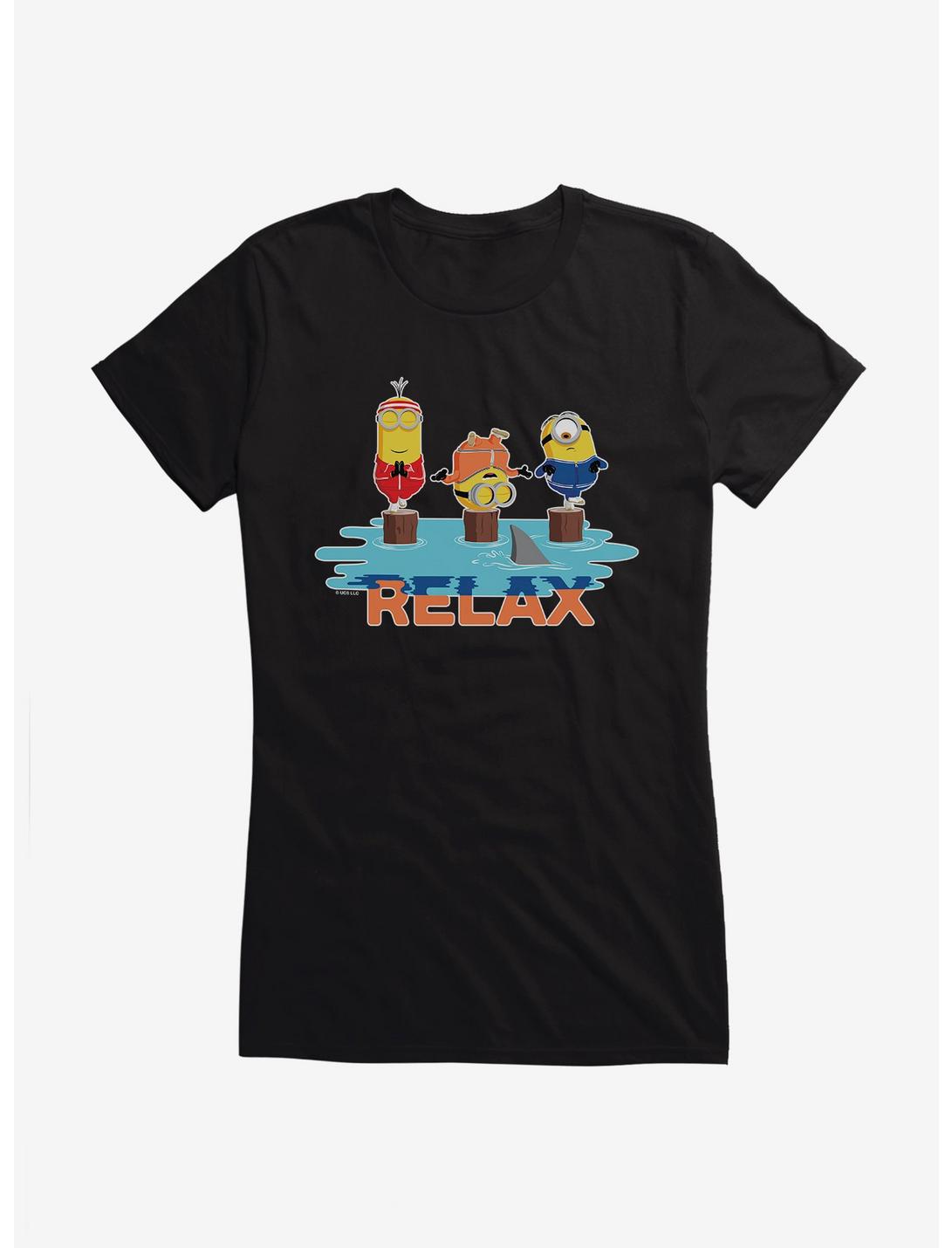Minions Relax Girls T-Shirt, BLACK, hi-res