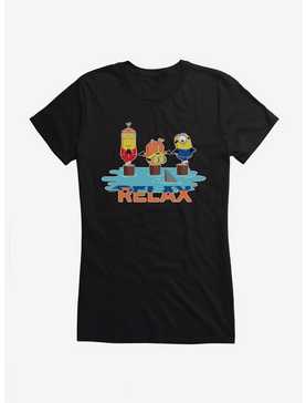 Minions Relax Girls T-Shirt, BLACK, hi-res