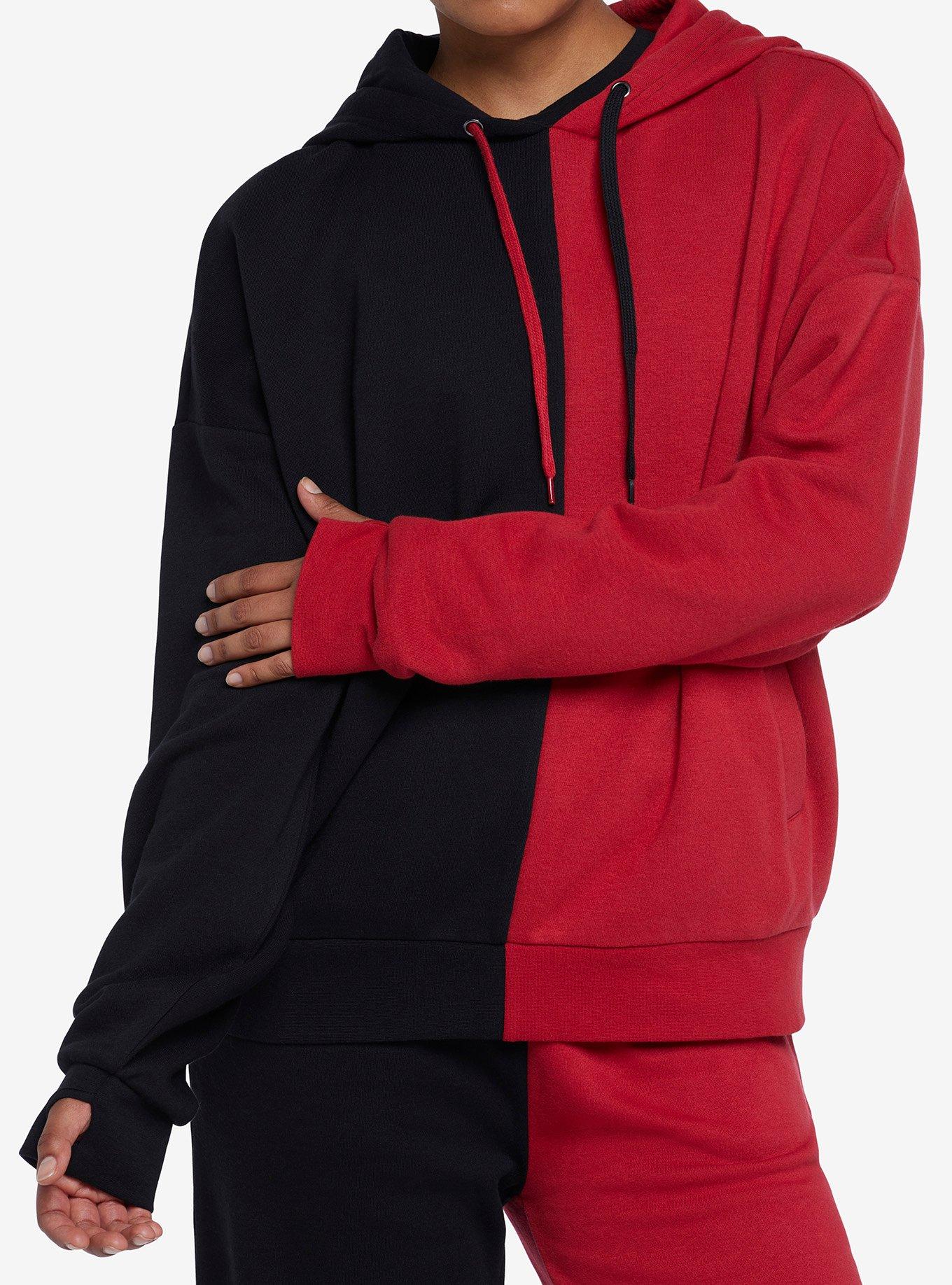 Black and best sale red split hoodie