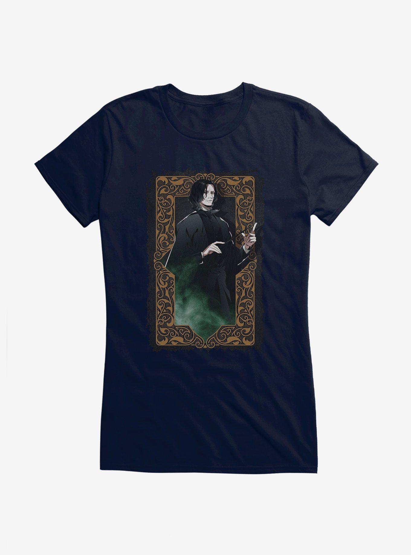 Harry Potter Snape Frame Anime Style Girls T-Shirt, NAVY, hi-res