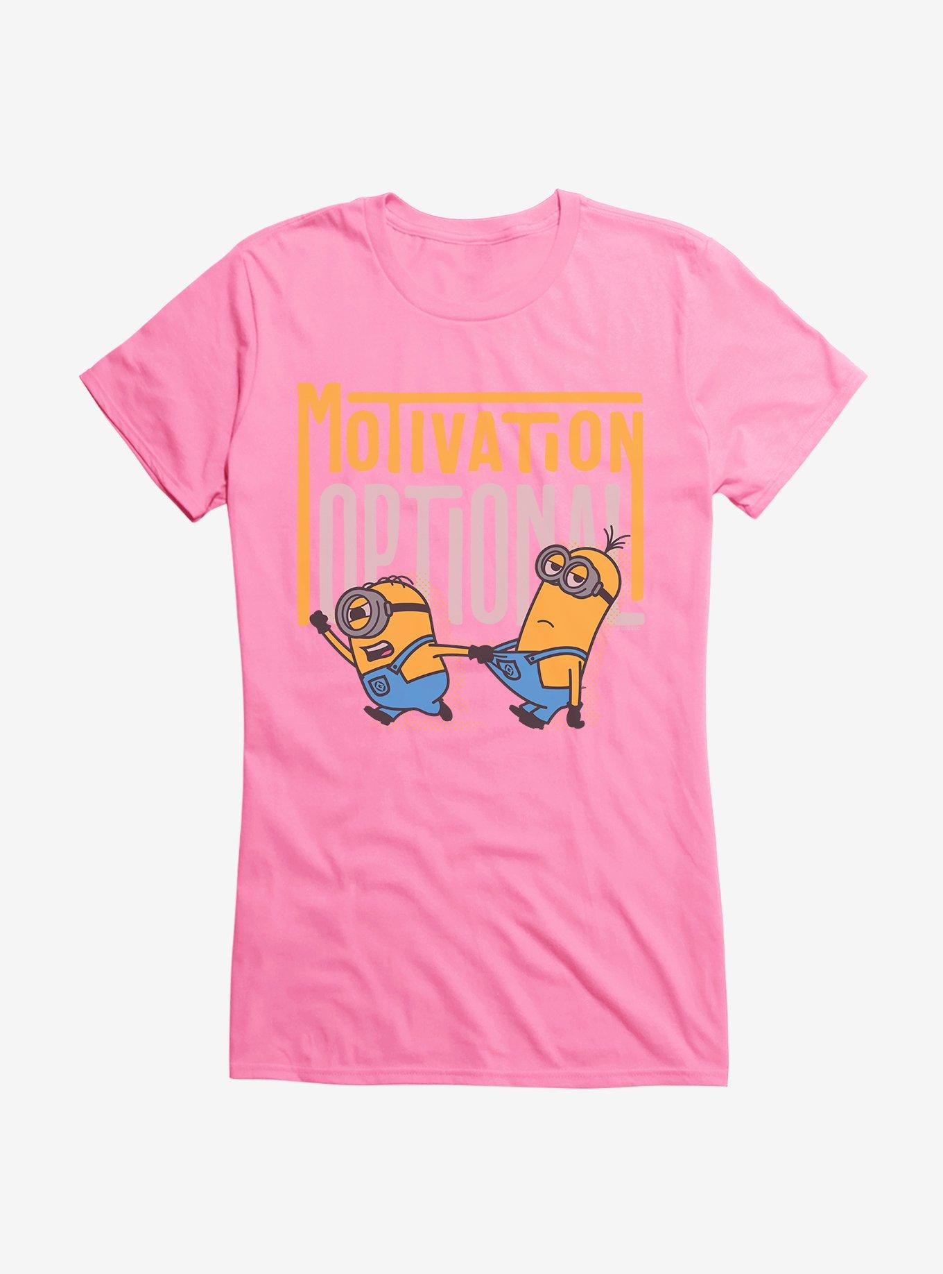 Minions Bold Motivation Optional Girls T-Shirt, CHARITY PINK, hi-res