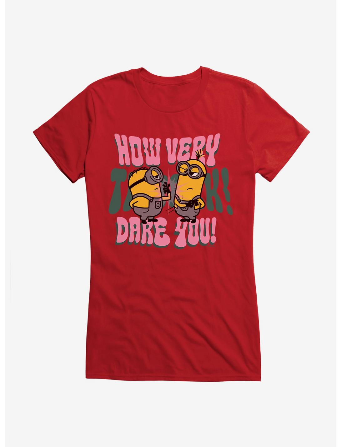 Minions Groovy How Dare You Girls T-Shirt, RED, hi-res