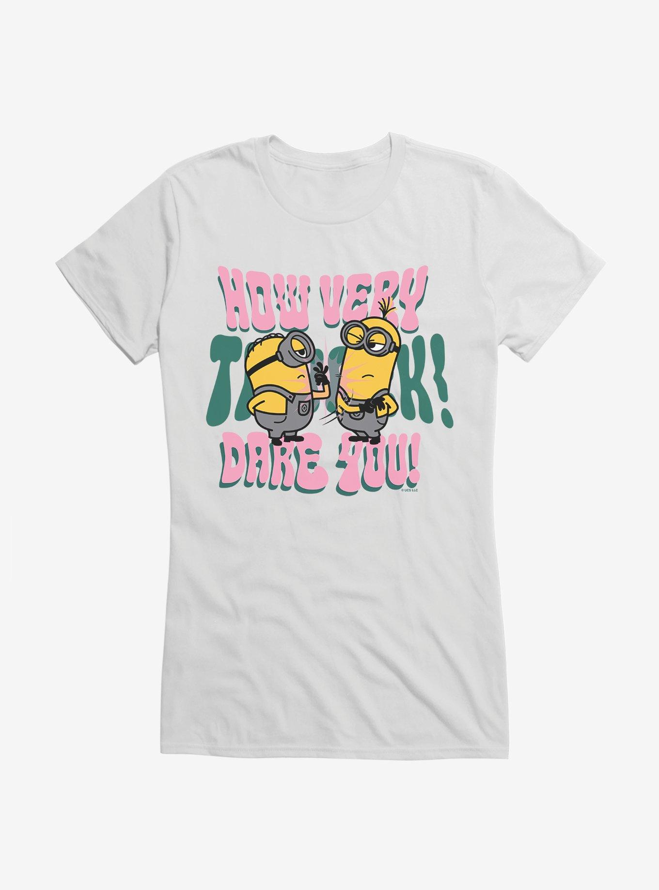 Minions Groovy How Dare You Girls T-Shirt, WHITE, hi-res