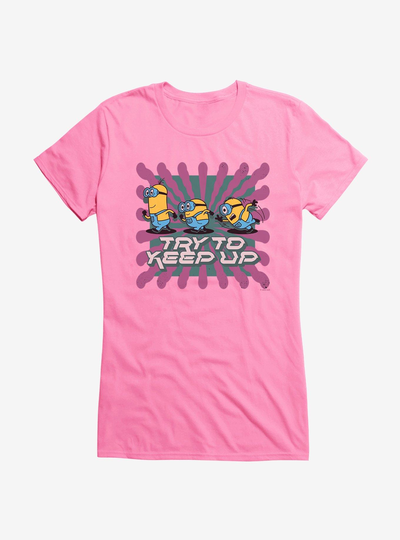 Minions Keep Up Girls T-Shirt, CHARITY PINK, hi-res