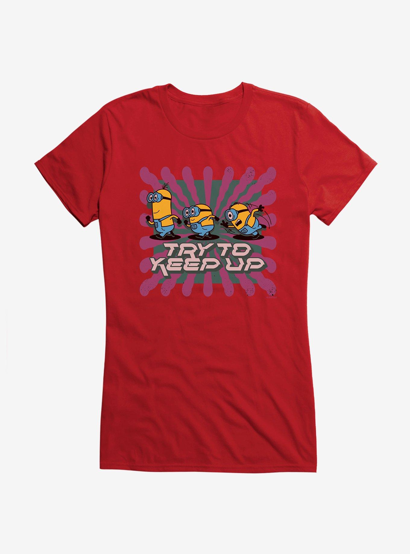 Minions Keep Up Girls T-Shirt, RED, hi-res