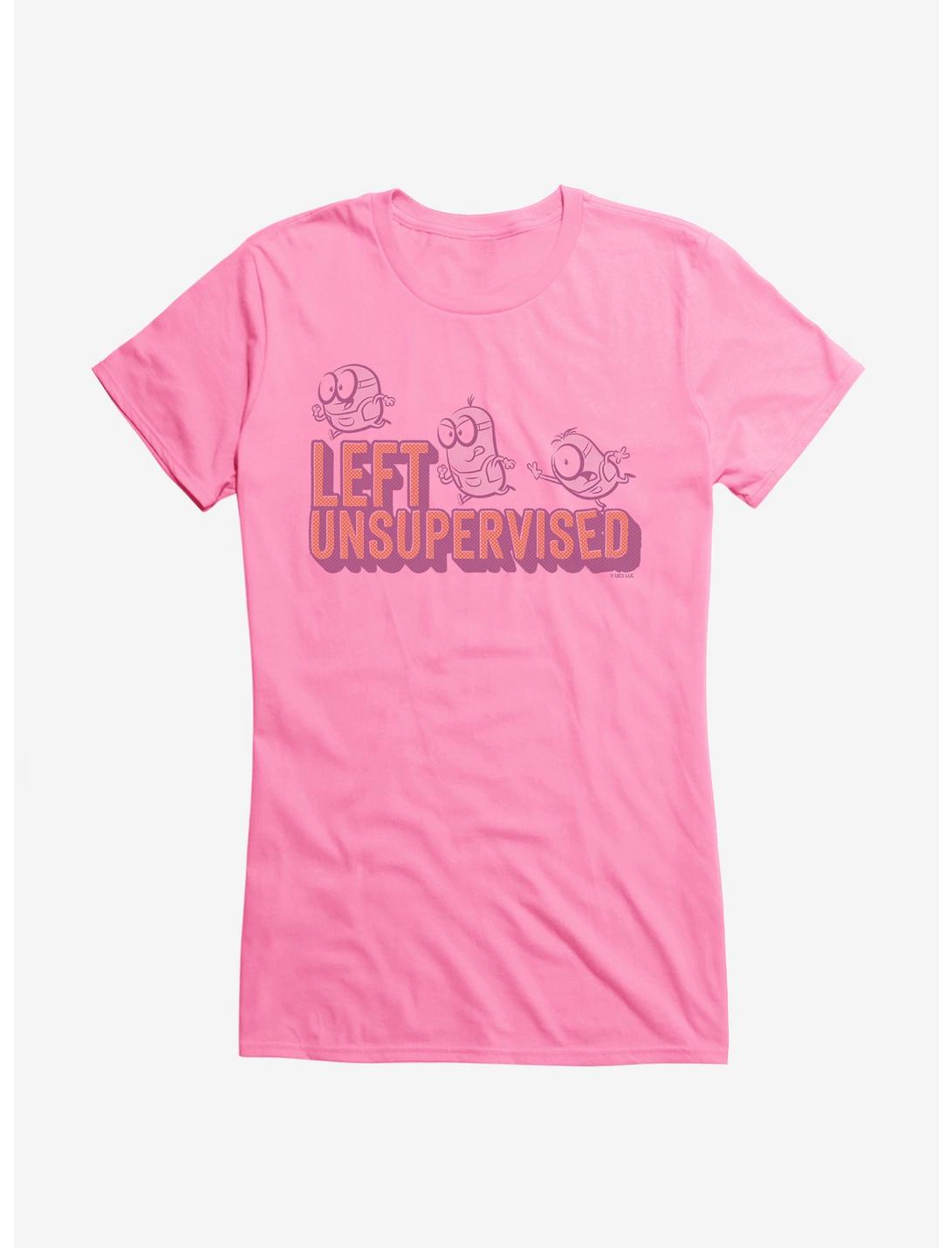 Minions Spotty Left Unsupervised Girls T-Shirt, CHARITY PINK, hi-res
