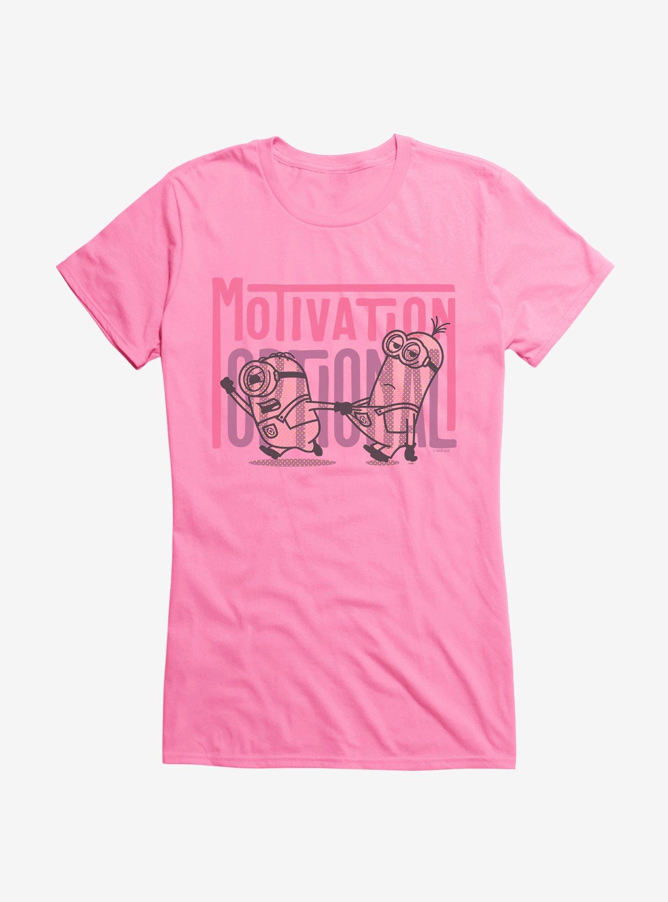 Minions Spotty Motivation Optional Girls T-Shirt, CHARITY PINK, hi-res