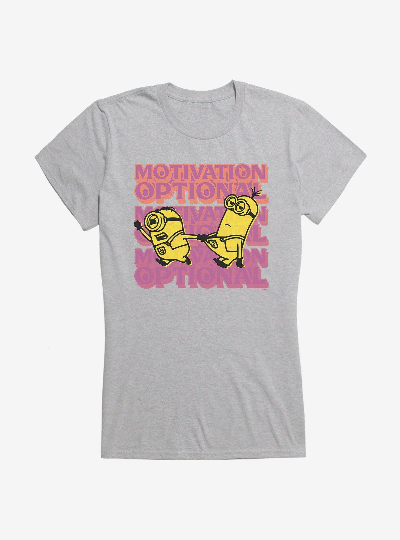 Minions Stuart Motivates Kevin Girls T-Shirt, HEATHER, hi-res