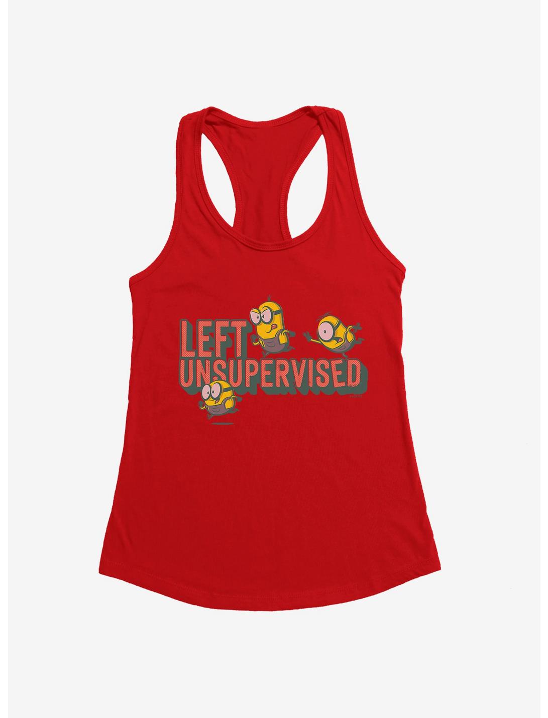 Minions Bob's Left Unsupervised Girls Tank, RED, hi-res