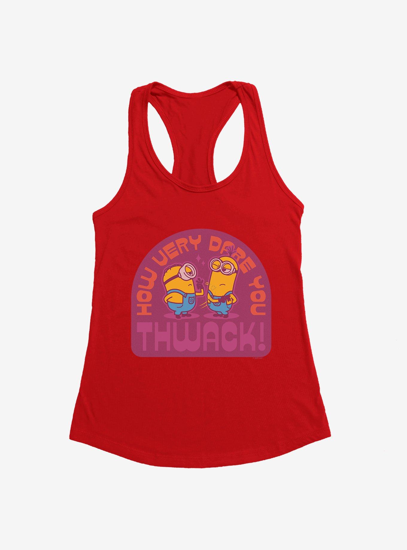Minions Vintage How Dare You Girls Tank, RED, hi-res