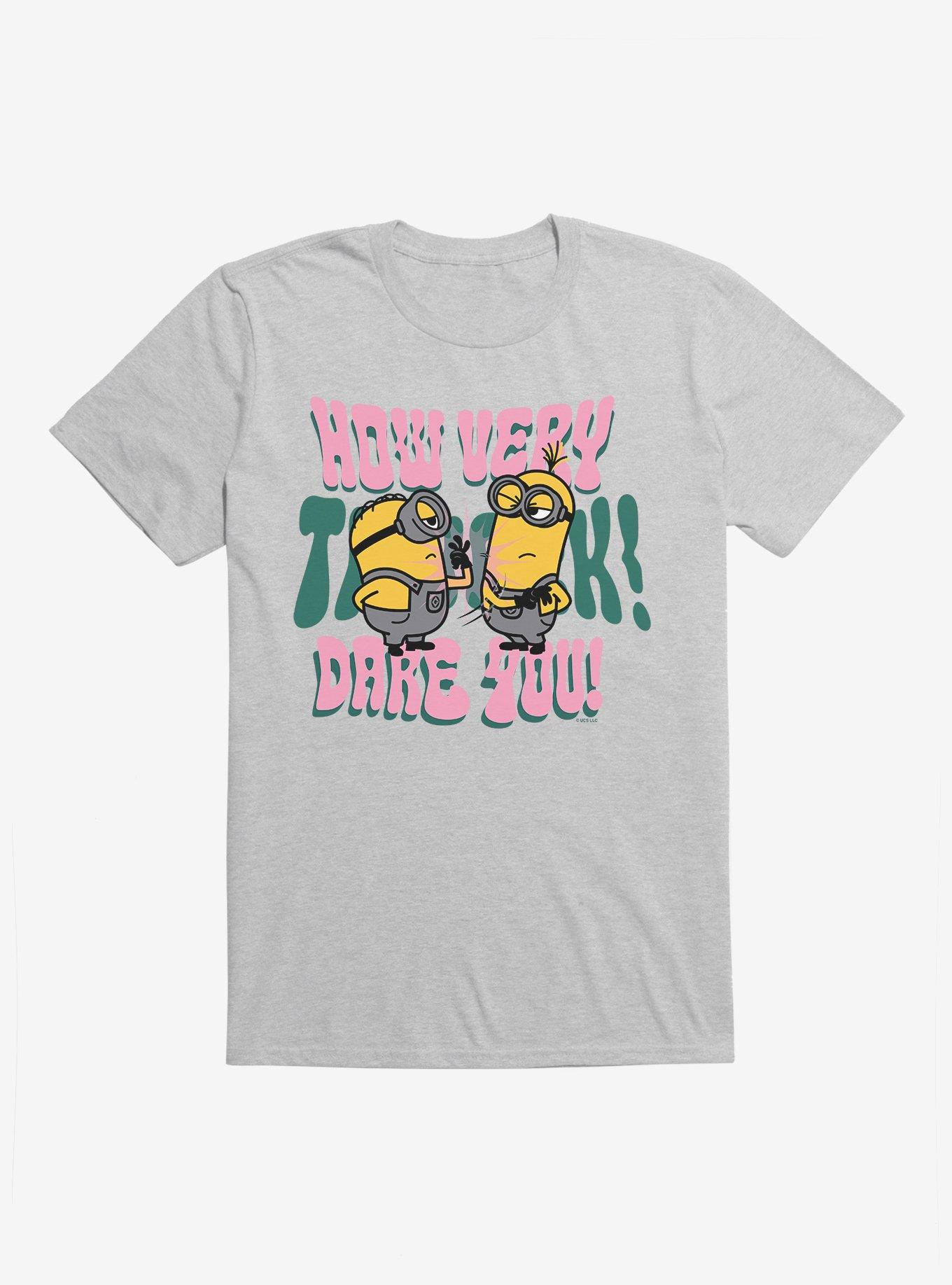 Minions Groovy How Dare You T-Shirt, HEATHER GREY, hi-res