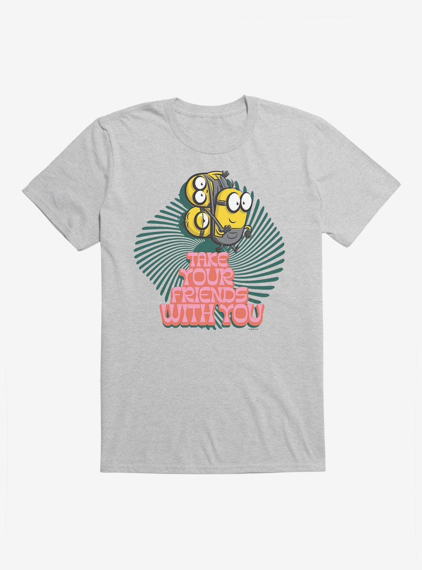 Minions Groovy Take Your Friends T-Shirt, HEATHER GREY, hi-res