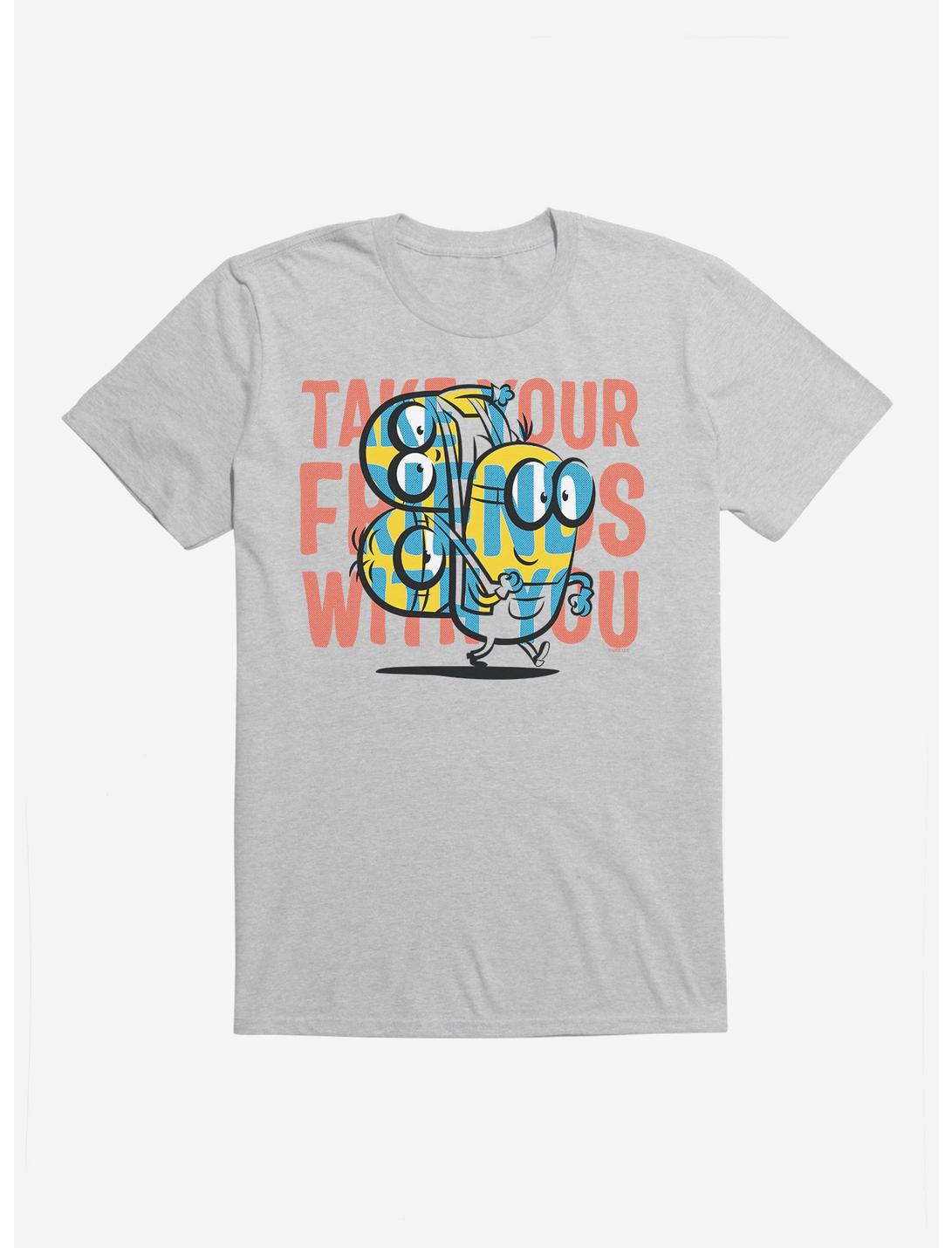 Minions Take Your Friends T-Shirt, HEATHER GREY, hi-res