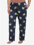 Star Wars The Mandalorian Grogu Allover Print Pajama Pants Plus Size, GREEN, hi-res