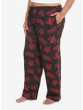 Stranger Things Logo & Demogorgon Pajama Pants Plus Size, RED, hi-res