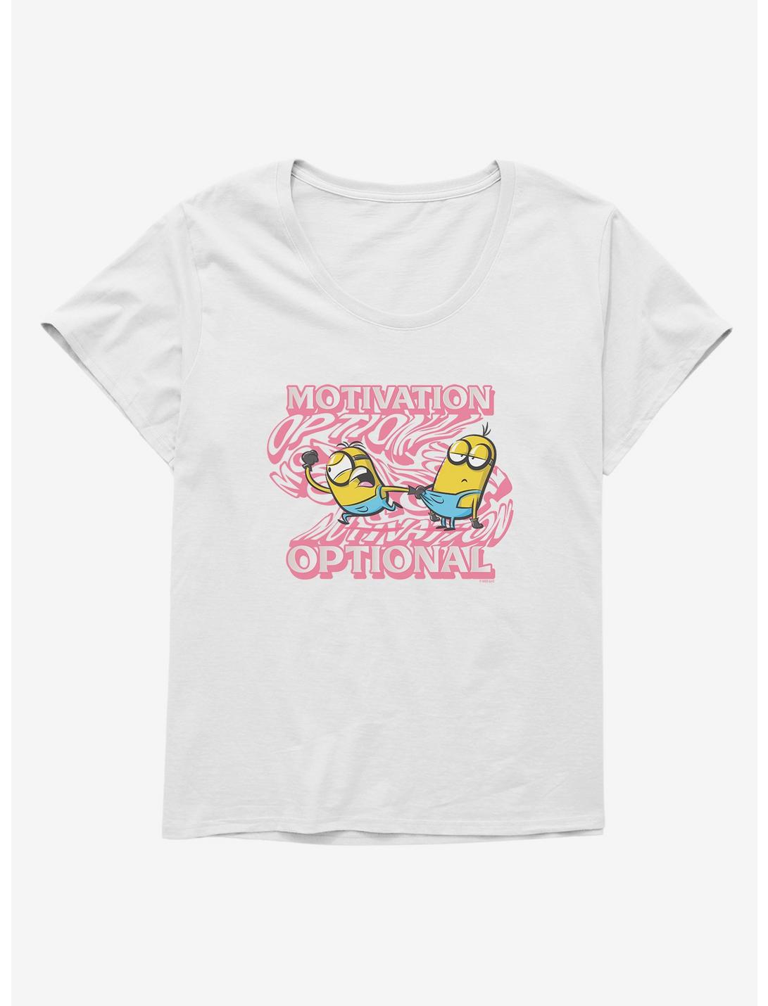 Minions Groovy Motivation Optional Girls T-Shirt Plus Size, WHITE, hi-res