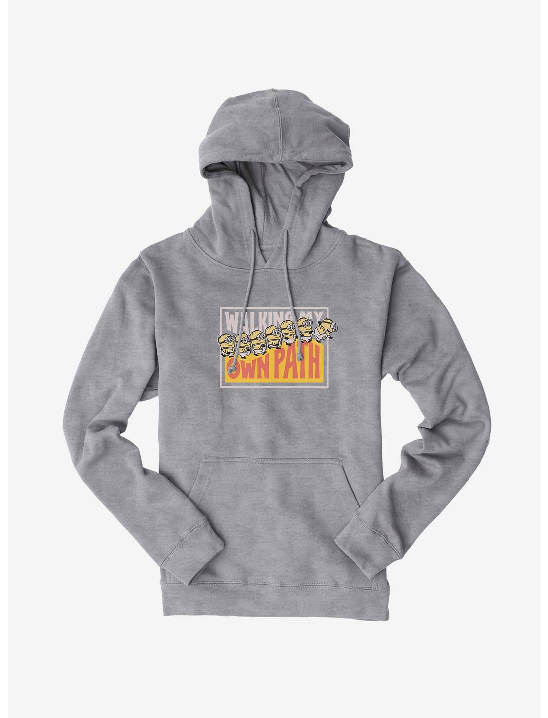 Minions On My Own Path Panel Hoodie, HEATHER GREY, hi-res