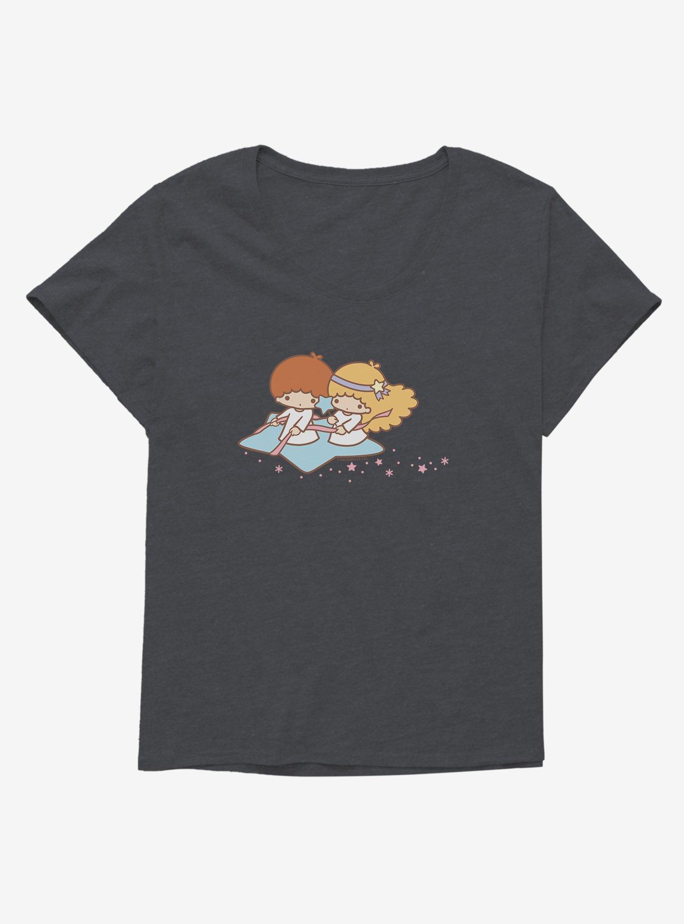 Little Twin Stars Magic Journey Womens T-Shirt Plus Size, CHARCOAL HEATHER, hi-res