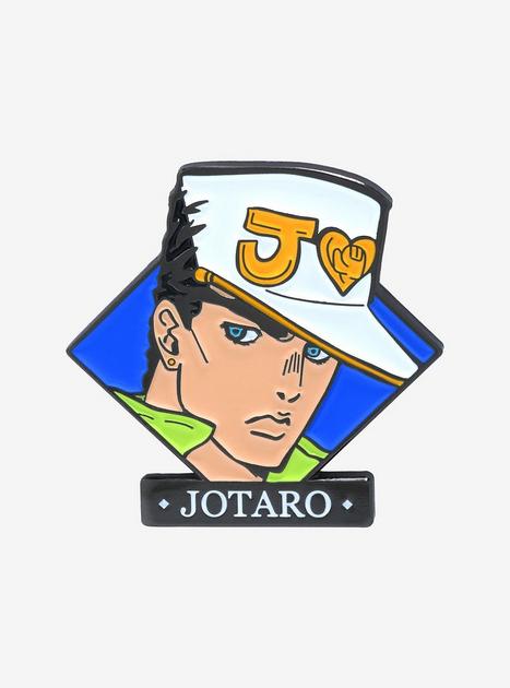 Jotaro kujo at 50 with long white hair, hat and jacket