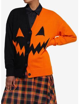 Orange & Black Pumpkin Split Cardigan, , hi-res