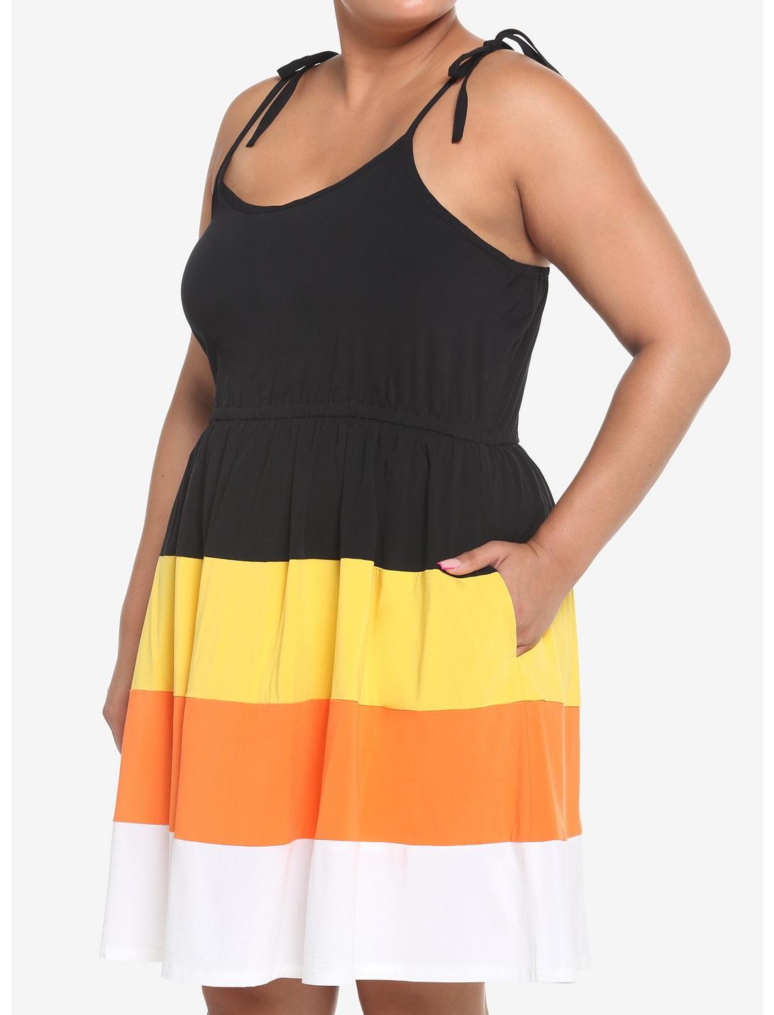 Candy Corn Tiered Dress Plus Size, MULTI, hi-res