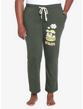 Keroppi Clouds Green Pajama Pants Plus Size, , hi-res