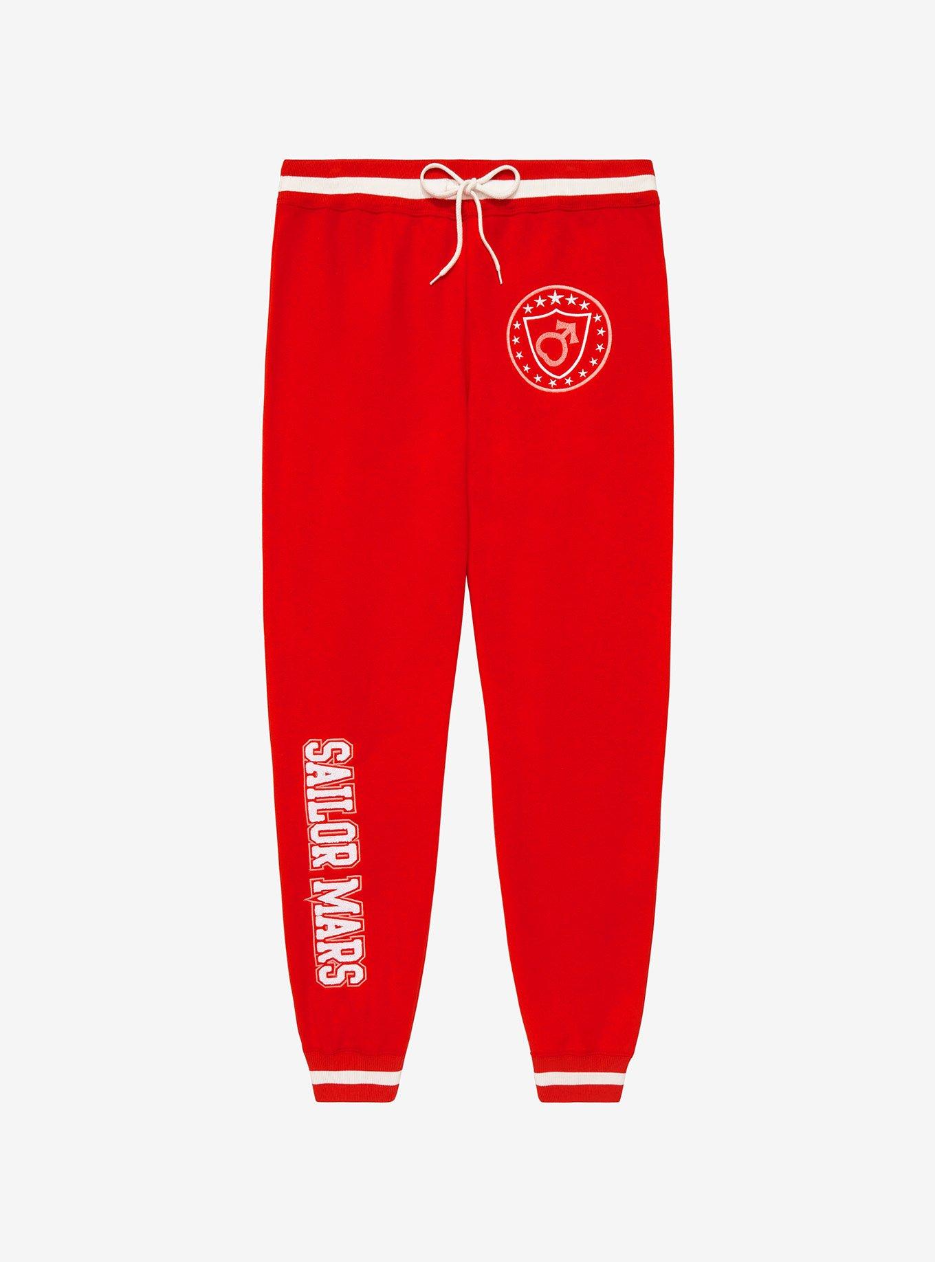 Pretty Guardian Sailor Moon Sailor Mars Varsity Joggers - BoxLunch Exclusive, RED, hi-res