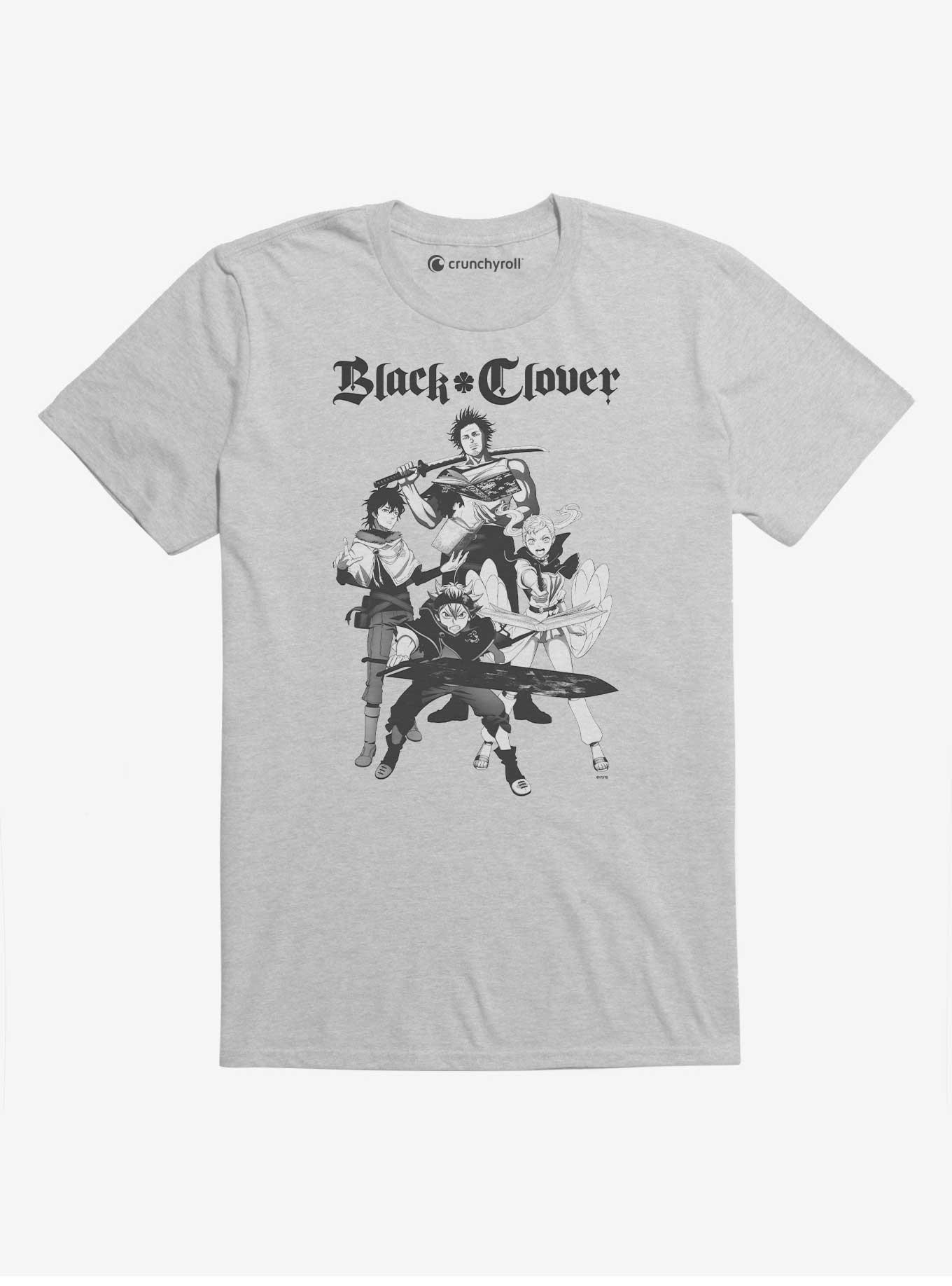 Black Clover Group Heather Grey T Shirt, HEATHER GREY, hi-res