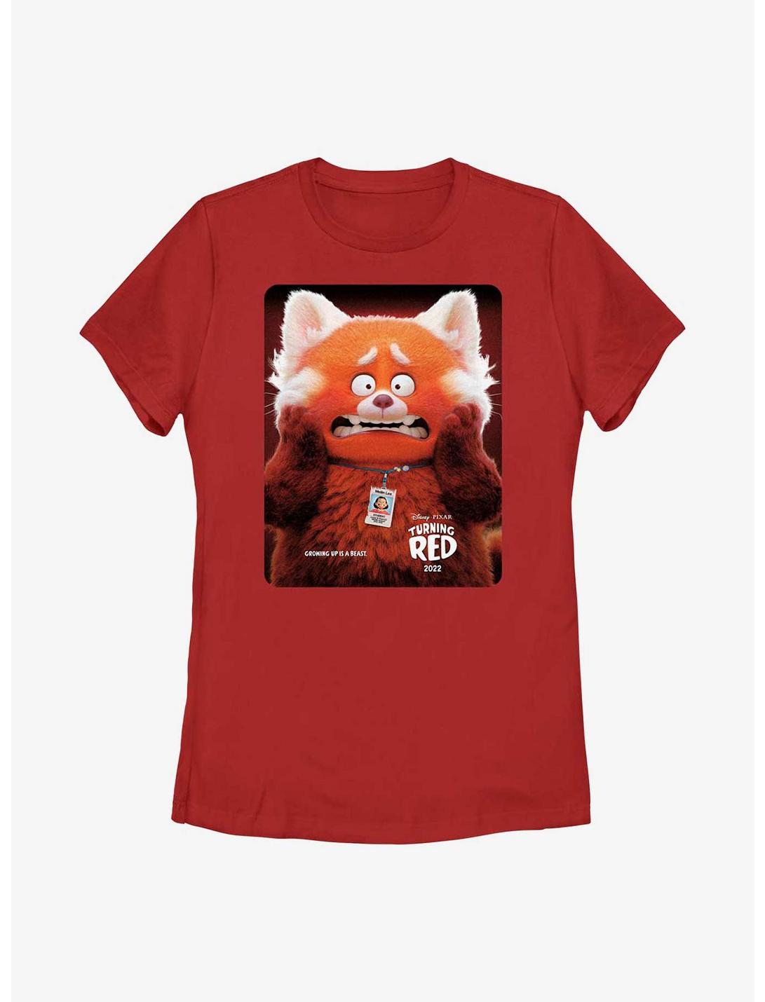 Disney Pixar Turning Red Panda Poster Womens T-Shirt, RED, hi-res