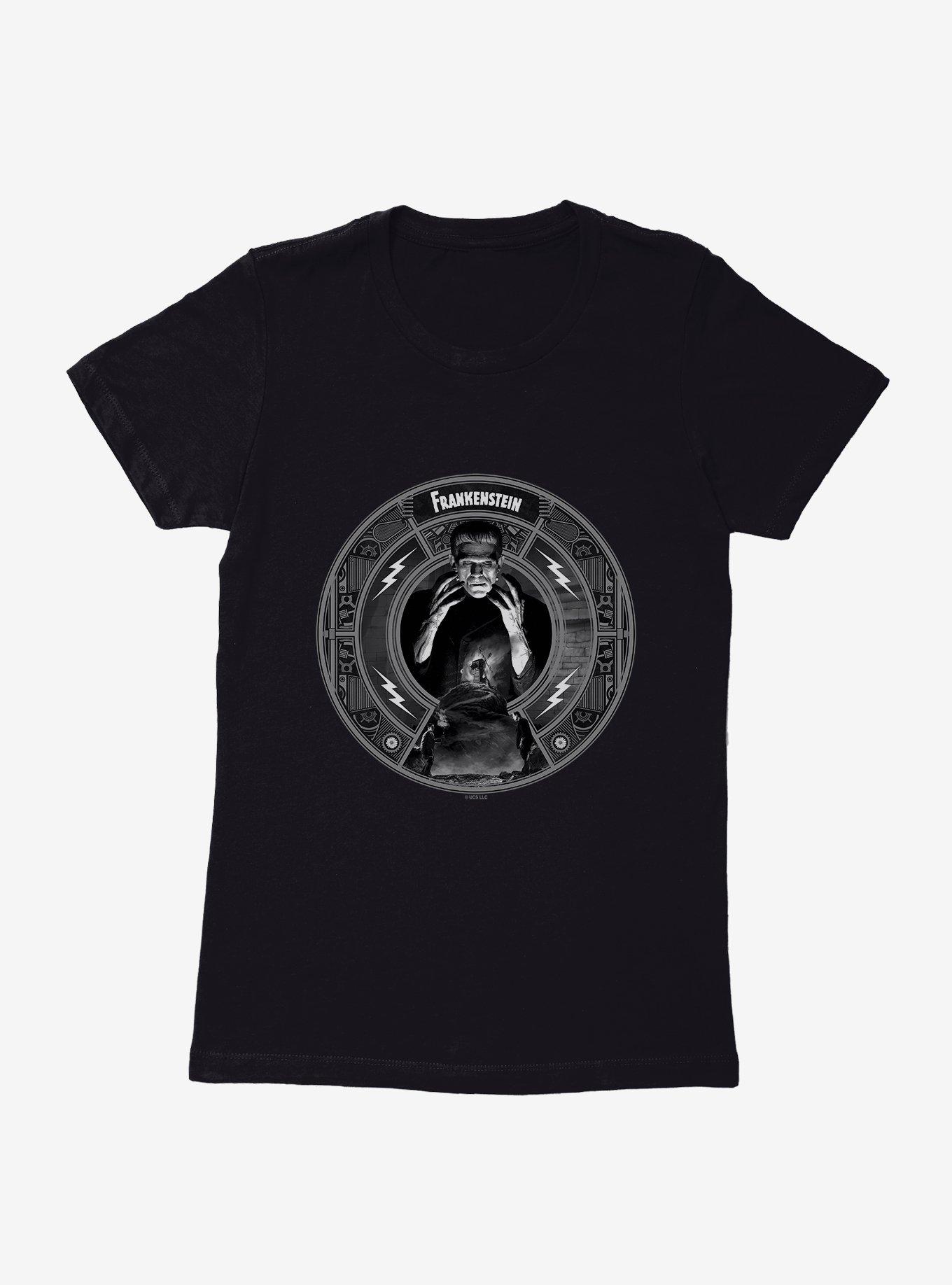 Universal Monsters Frankenstein Black & White Monster Womens T-Shirt, , hi-res