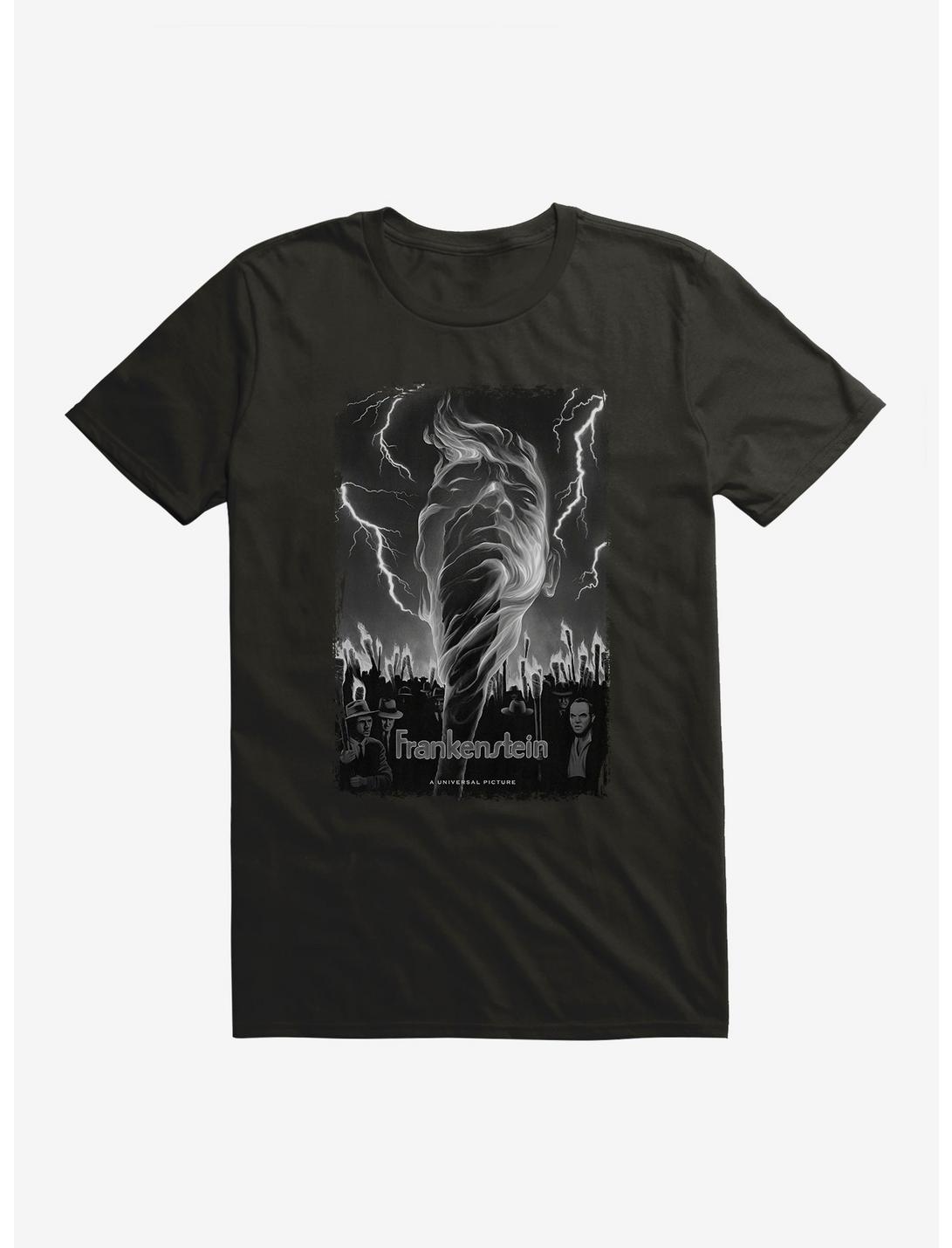 Universal Monsters Frankenstein Black & White Lightning T-Shirt, , hi-res