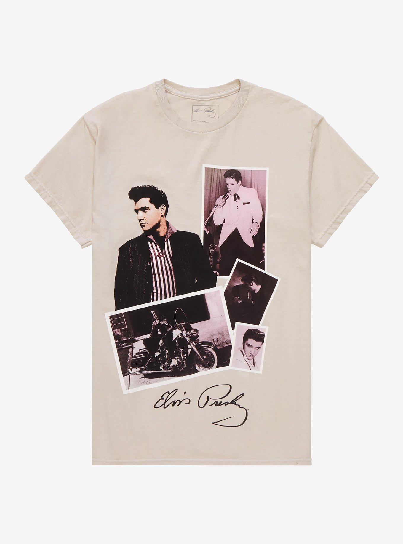 Vrijgekomen minimum gevangenis Elvis Presley Photo Collage T-Shirt | Hot Topic