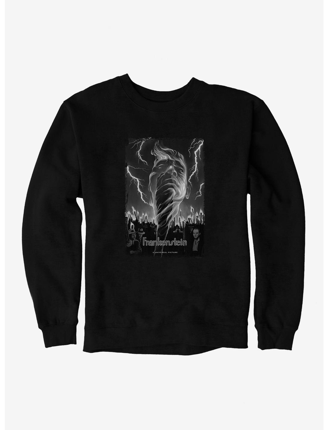 Universal Monsters Frankenstein Black & White Lightning Sweatshirt, , hi-res