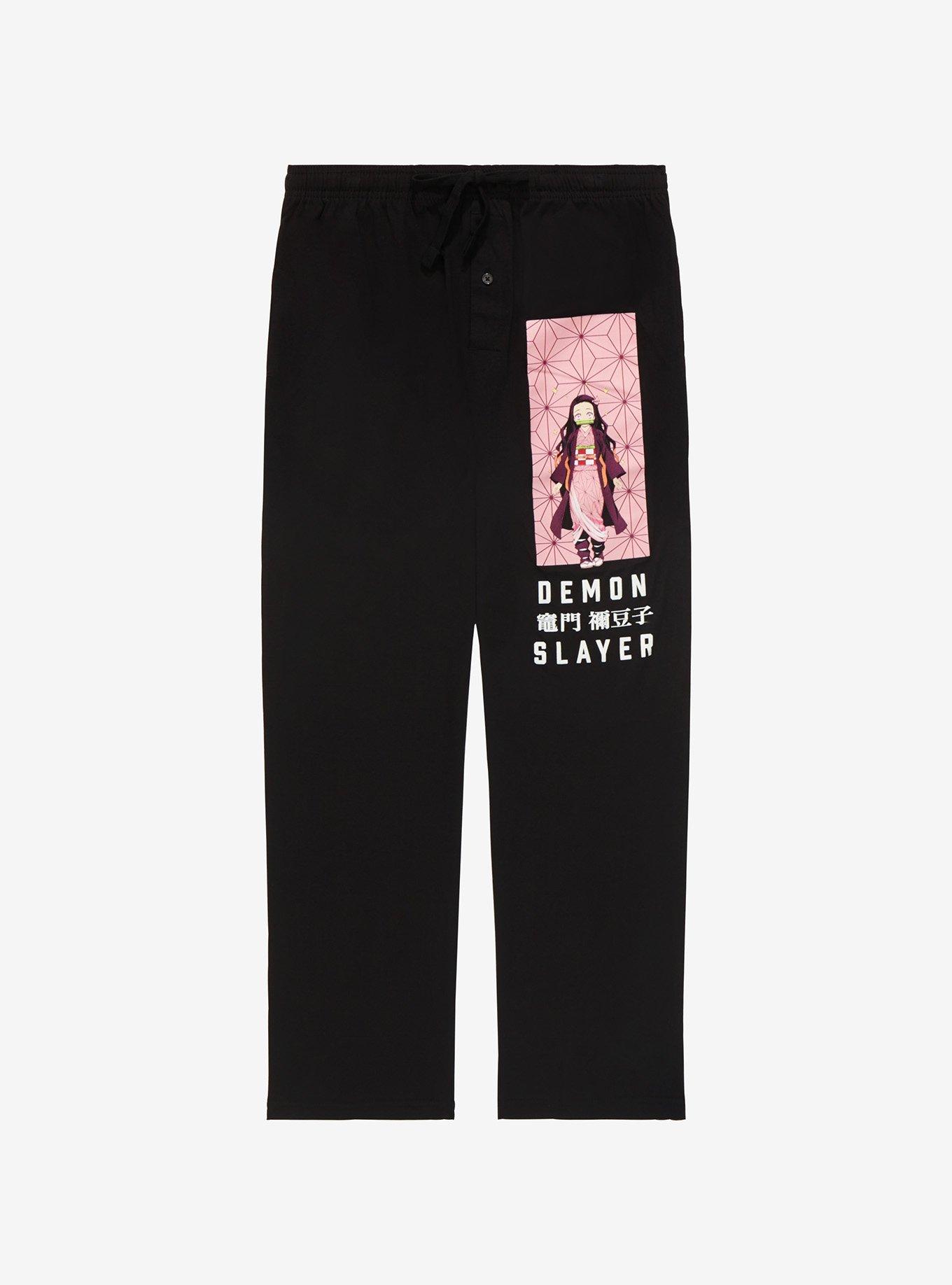 Demon Slayer: Kimetsu no Yaiba Nezuko Portrait Sleep Pants - BoxLunch Exclusive, BLACK, hi-res
