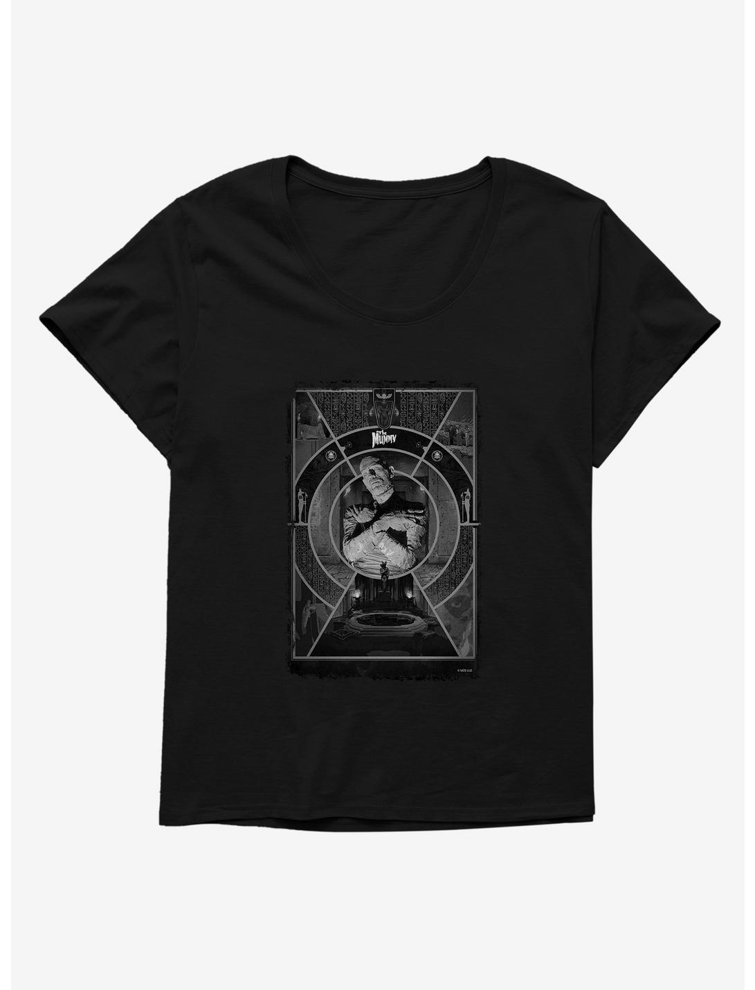 Universal Monsters The Mummy Black & White Relic Poster Womens T-Shirt Plus Size, , hi-res
