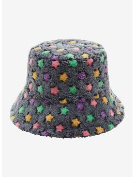 Fuzzy Colorful Stars Bucket Hat, , hi-res