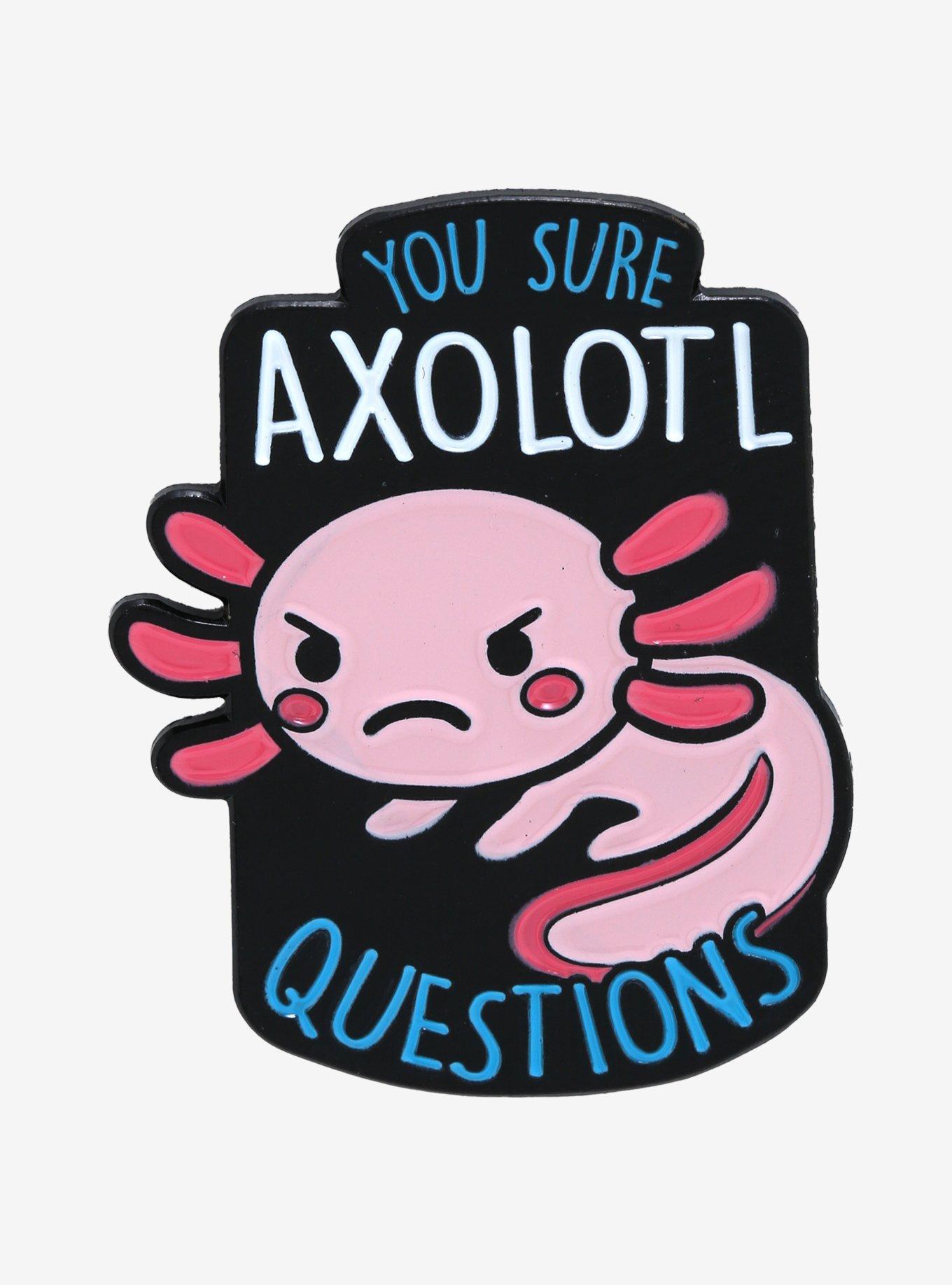 Chibi Axolotl Questions Enamel Pin , , hi-res