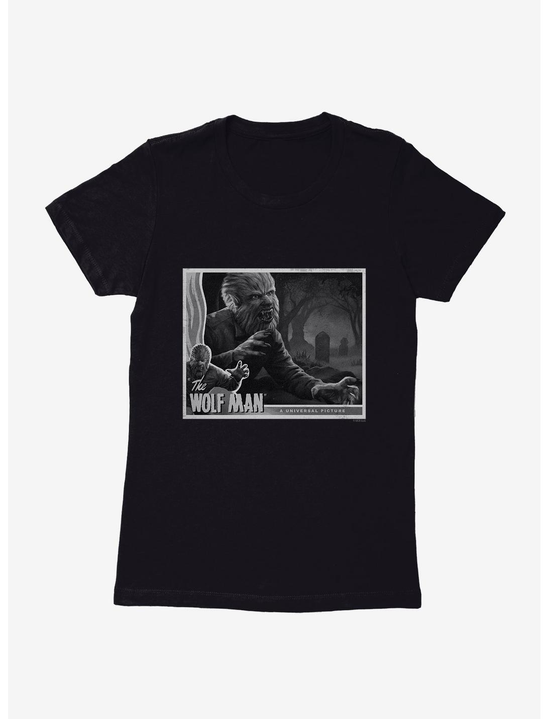 Universal Monsters The Wolf Man Black And White Movie Poster Womens T-Shirt, , hi-res