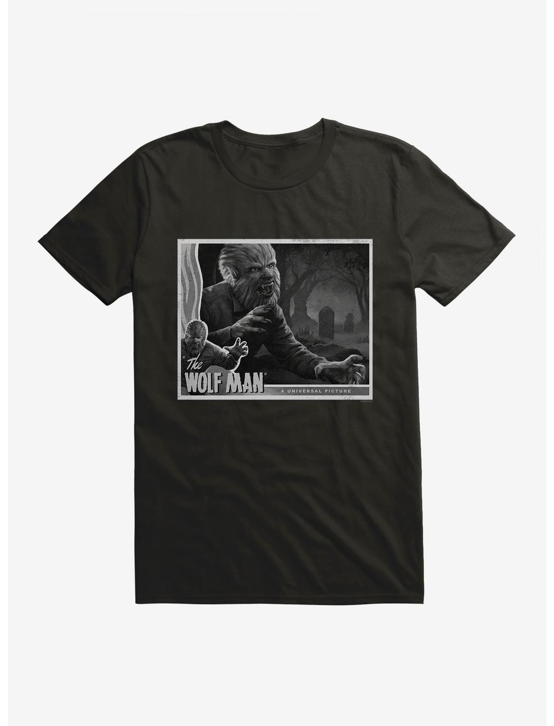 Universal Monsters The Wolf Man Black And White Movie Poster T-Shirt, , hi-res