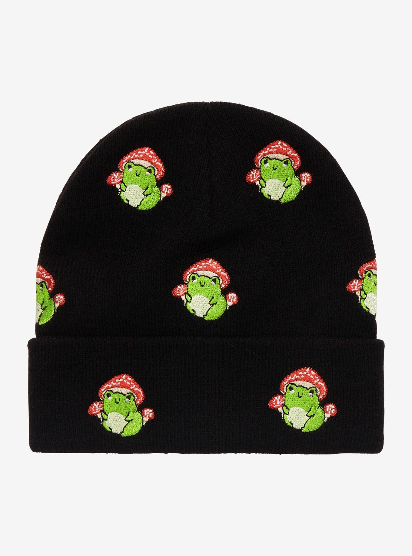 Mushroom Frog Embroidered Beanie, , hi-res