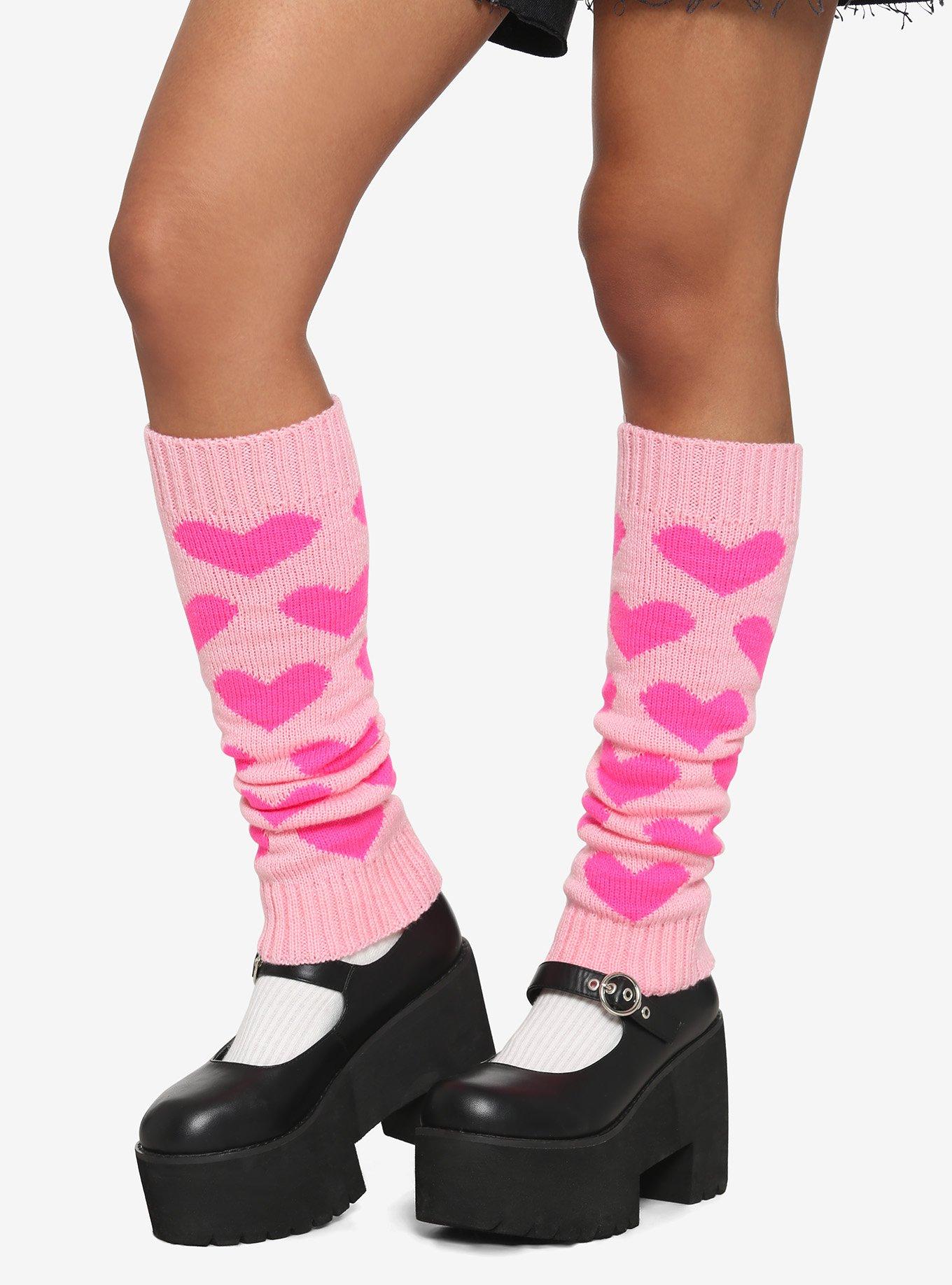Pink Heart Leg Warmers, , hi-res