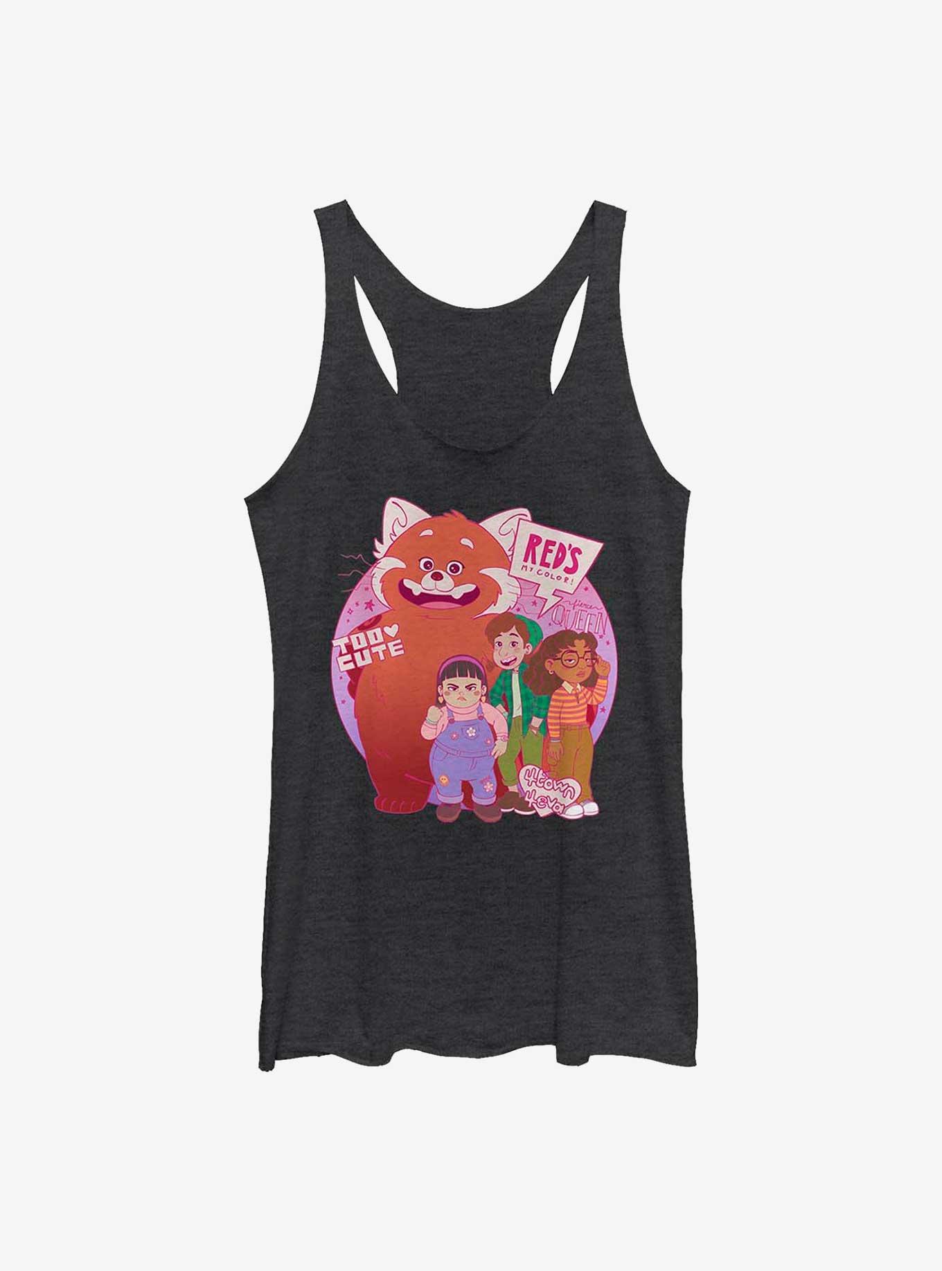 Disney Pixar Turning Red Panda Group Girls Tank, BLK HTR, hi-res