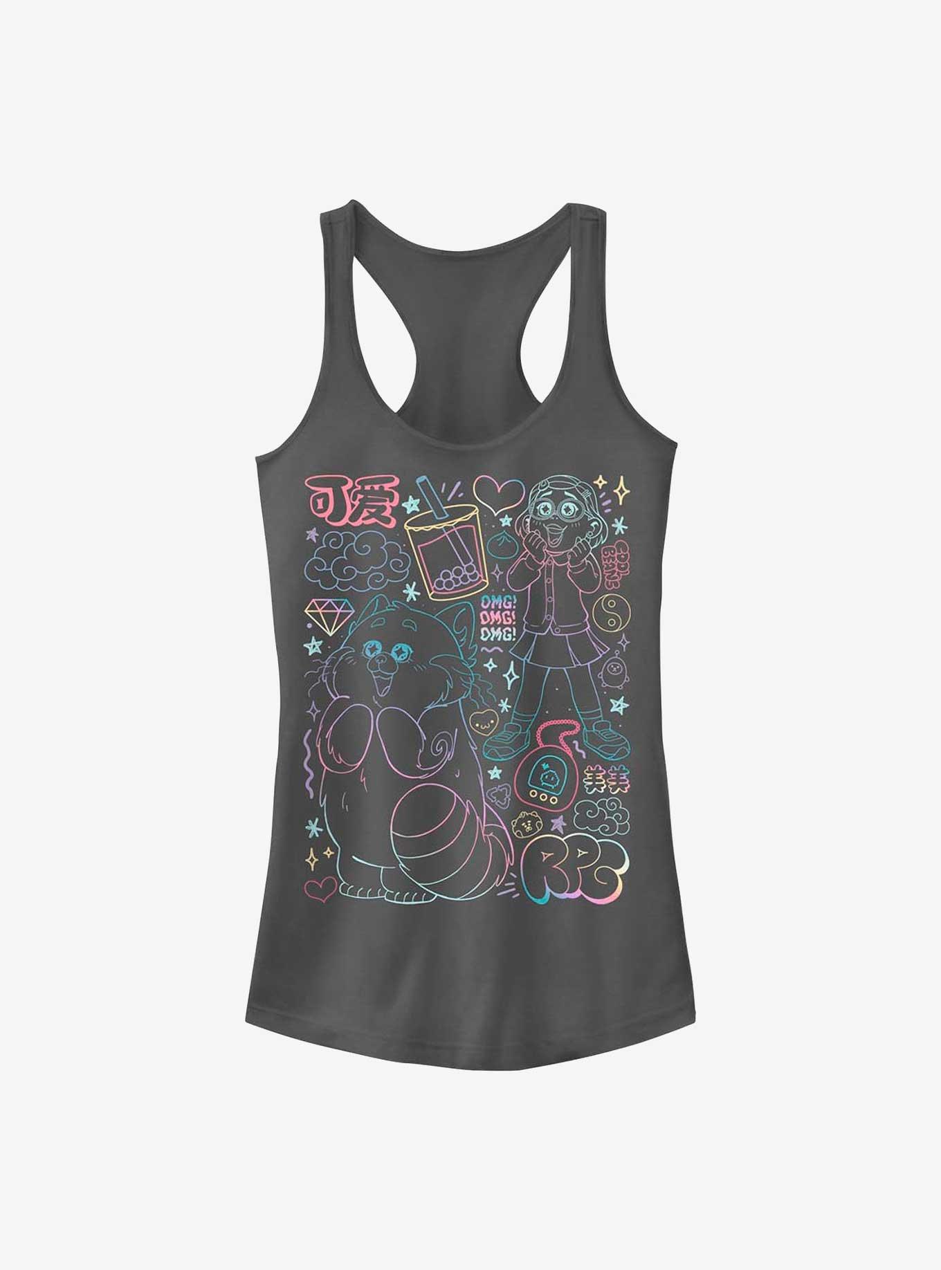 Disney Pixar Turning Red Super Doodle Girls Tank, CHARCOAL, hi-res