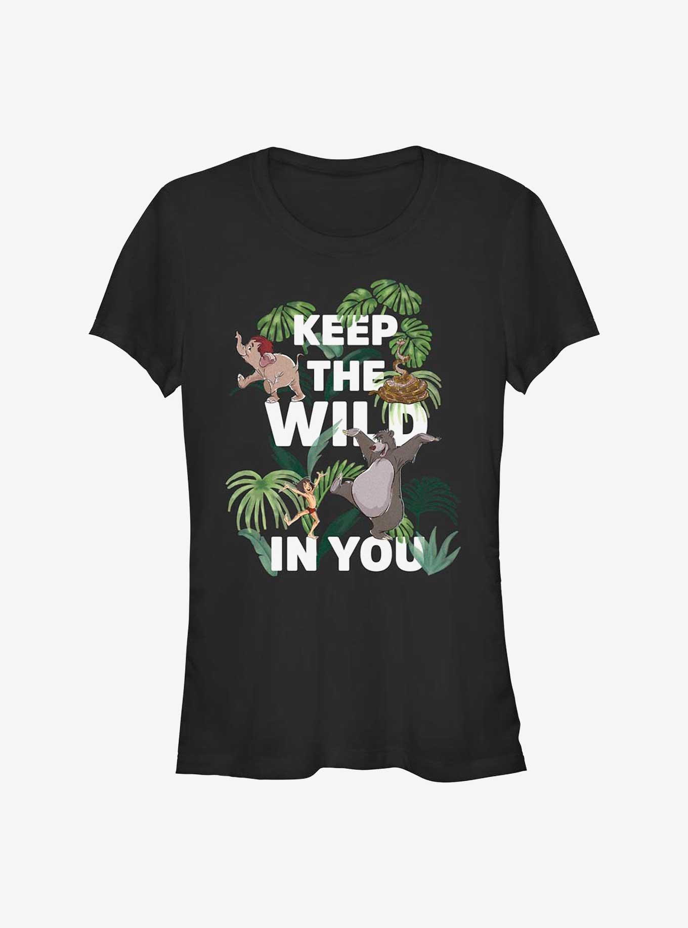 Disney The Jungle Book Keep The Wild Girls T-Shirt, BLACK, hi-res