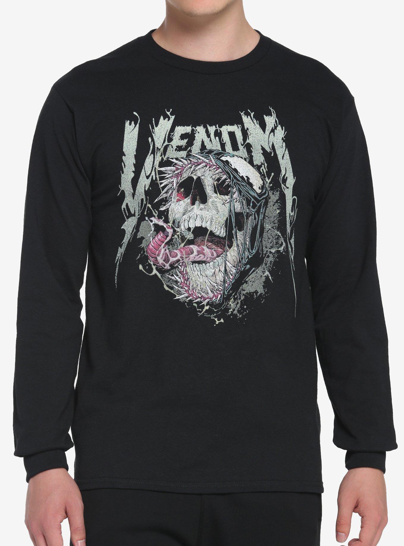 Marvel Venom Skull Long-Sleeve T-Shirt, BLACK, hi-res